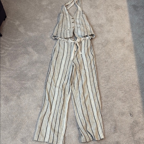 Free People Take Me To Paris Low-Back Striped Set | Size S | Multi-Stripe - Picture 5 of 16